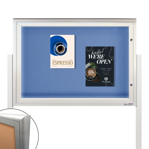 Weatherplus Radius Edge Outdoor Enclosed Bulletin Board Display Stand ...