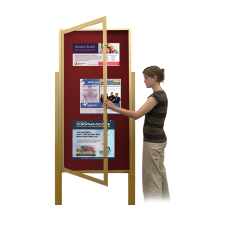 36x48 Extra Large Outdoor Enclosed Bulletin Board w Posts Ships Free ...