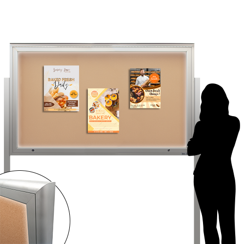 EXTREME WeatherPLUS™ XL Standing Radius Edge Outdoor Enclosed Bulletin ...