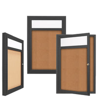 Outdoor Enclosed Bulletin Boards with Header 19 x 24 (Single Door)