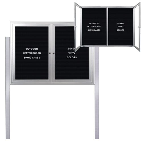 Outdoor Standing Enclosed Letter Boards 2 & 3 Door 38 Sizes Ships Free