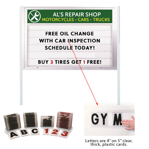 Freestanding Outdoor Reader Board Marquee 96x48 with Personalized