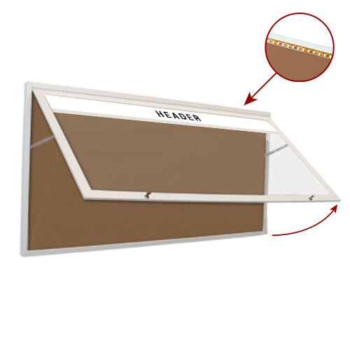 Wall Mount, 36x48 X-Large Outdoor Bulletin Board + Header - Ships Free ...