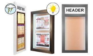 18 x 24 Bulletin Cork Board Single Pedestal  Gold Locking Display Case –  Displays4Sale