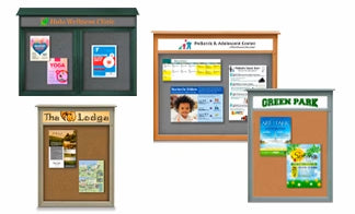 Outdoor Cork Board Message Centers with Header