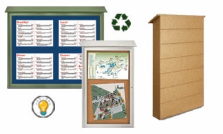 Cork Board Outdoor Message Centers (Single Door - Left Hinged) - SIZES REFER to VIEWING AREA