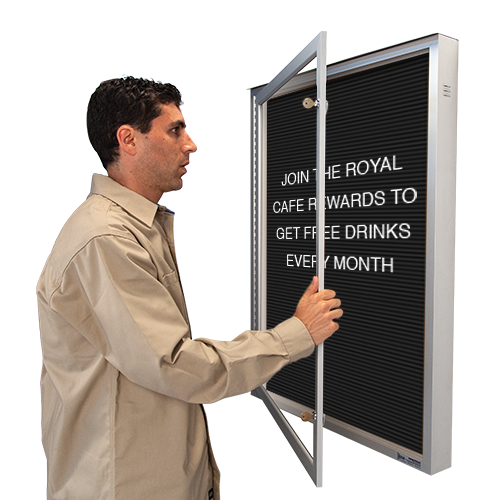 EXTREME WeatherPLUS Outdoor Enclosed Letter Boards | Single Locking Door SwingCase