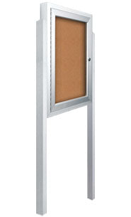 Weatherproof Locking Bulletin Board | 22" x 28" Outdoor Lighted Message Center Free Standing