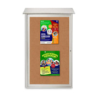 22x28 Outdoor Message Center with Cork Board Wall Mounted - LEFT Hinged