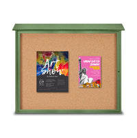 24x30 Outdoor Message Center with Cork Board Wall Mounted - LEFT Hinged