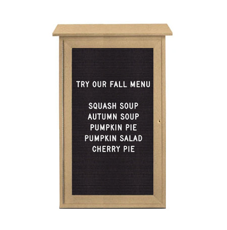 30x30 Outdoor Message Center with Letter Board Wall Mounted - LEFT Hinged
