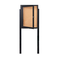 SwingCase Standing 36x36 Outdoor Bulletin Board Enclosed with 2 Posts | Single Door Metal Cabinet
