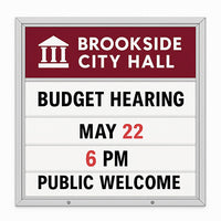 Value Line Outdoor 48x48 Marquee Reader Board with Your Personalized Header | Single-Sided, Wall Mount