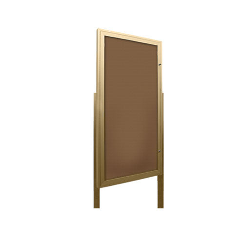 Swing Case 48x72 Extra Large Outdoor Enclosed Bulletin Board w Leg Posts (Single) Door