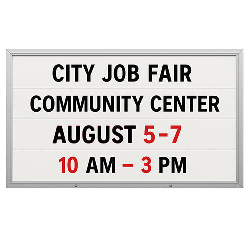 Value Line Outdoor 72x48 Marquee Reader Boards | Single Sided - Wall Mount, All-Weather Changeable Letter Board Display Case