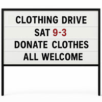 Freestanding Value Line Outdoor 72x48 Marquee Reader Boards + Posts | Single Sided