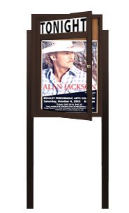 Weatherproof Locking Bulletin Board Display Case with Personalized Header | Outdoor Message Center