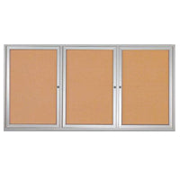 96 x 24 Enclosed Outdoor Bulletin Boards with Lights (3 DOORS)