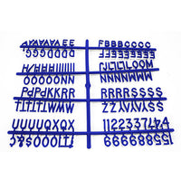 Blue Helvetica Letter Sets | Sprue Plastic Letters on Break-Away Tree