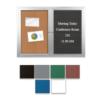 Enclosed 2-Door Outdoor Combo Board 60x30 | Cork Bulletin Board & Vinyl Letter Board