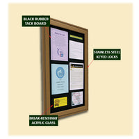 Indoor Enclosed 24" x 36" Bulletin Cork Message Board with 19.25" x 31" Viewing Area. Eco-Friendly Recycled Plastic Lumber comes in 6 Finishes