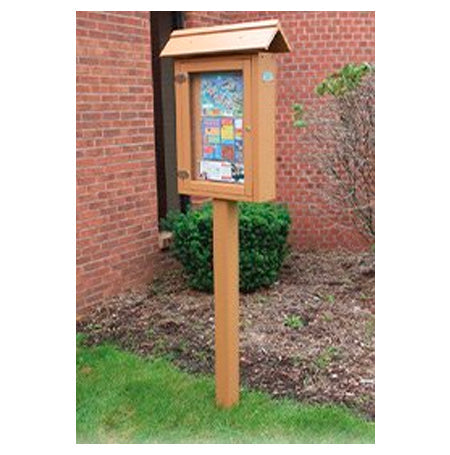2-SIDED 12x20 Standing Outdoor Cork Board Vertical Info Center is available in 6 Plastic Lumber Finishes