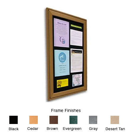 ECO-Design 24x36 Indoor Wall Mount Enclosed Cork Bulletin Board Information Center - Single Door