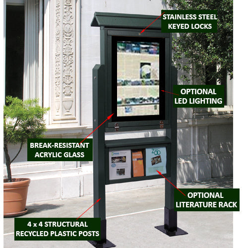 Eco-Design, Faux Wood Outdoor Information Center Kiosk 20x28 + Posts ...