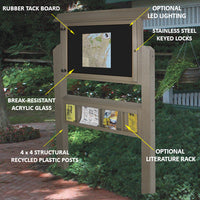 Outdoor Freestanding Mid-Range Landscape Double Sided Message Boards with 28.25" x 20.5" Viewing Area. Eco-Friendly Recycled Plastic Lumber comes in 6 Finishesv