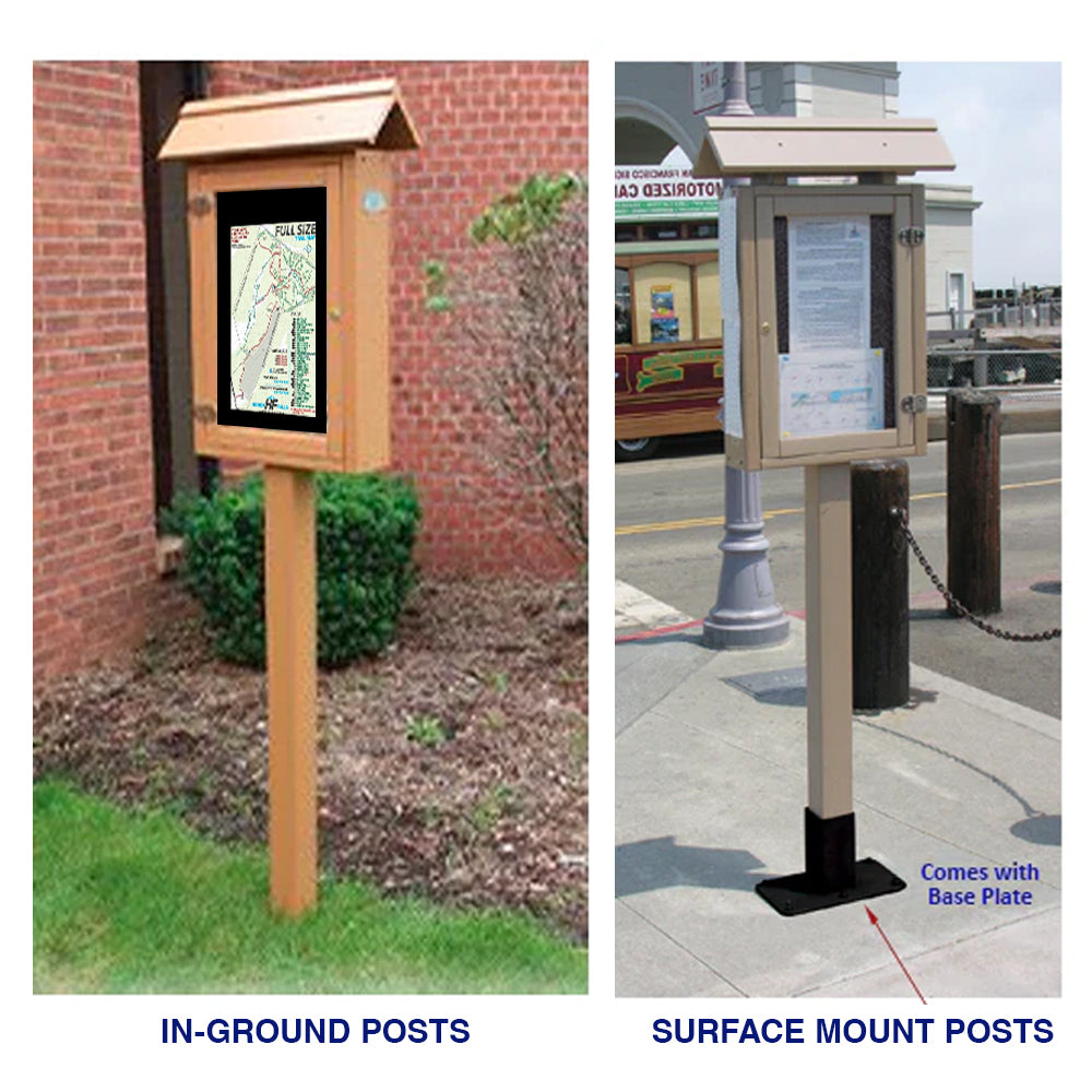 Eco-Design SLENDER-SIZE 12x20 Information Center, Single-Sided, + Post ...