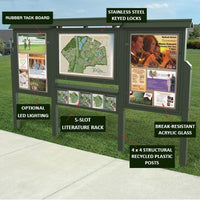 Eco-Design Faux Wood 3-IN-ROW Outdoor Information Center Free-Standing ...
