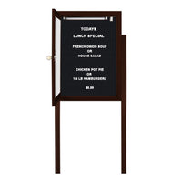 EXTRA LARGE Outdoor Enclosed Letter Boards with Lights + 2 Leg Posts | Radius Edge Cabinet