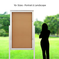 Extreme WeatherPlus™ Extra Large Outdoor Enclosed Free-Standing Bulletin Board Display Case Comes in 16+ Sizes (Portrait Size Shown)