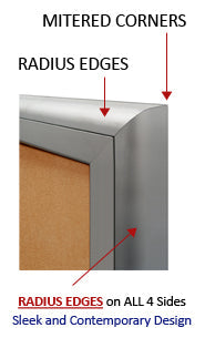 Enclosed Outdoor Bulletin Boards 96 x 30 with Message Header and Radius Edge (3 DOORS)
