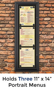 Magnetic Outdoor Enclosed Restaurant Menu Display Case for 11" x 14" Portrait Menu Size