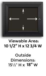 11" x 8 1/2" Landscape Single Menu Size Outdoor Enclosed Magnetic Restaurant Menu Case