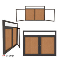 Enclosed Outdoor Poster Display Cases with Header | Radius Edge Cabinet Corners | 2 and 3 Doors in 35+ Sizes