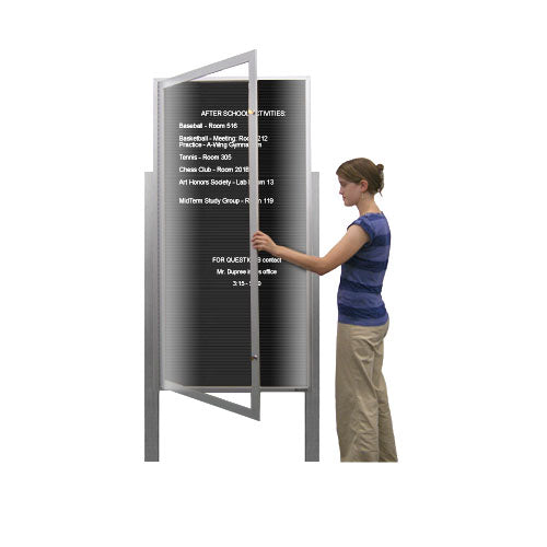 Extra Large Outdoor Enclosed Letter Boards with LED Lights and Posts ...