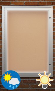 Extreme Weather Plus LED Lighted Outdoor Enclosed Bulletin Boards | Single Locking Door)