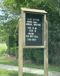 27" x 39" Outdoor Message Center Letter Board | LEFT Hinged - Single Door with Posts Information Board - SIZES REFER TO VIEWABLE AREA