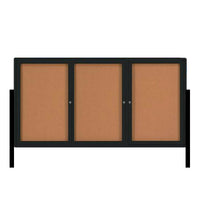 FREESTANDING 84" x 36" ENCLOSED CORKBOARD WITH RADIUS EDGE