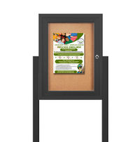 SwingCase Standing 11x14 Outdoor Bulletin Board Enclosed with 2 Posts (One Door)