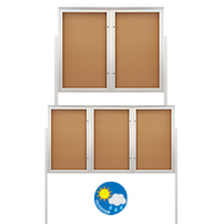 EXTREME WeatherPlus™ Enclosed Outdoor Bulletin Boards with Posts | Lockable 2 and 3 Door Display Cases in 35+ Sizes