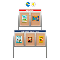 EXTREME WeatherPlus™ Outdoor Enclosed Bulletin Board Stand with Message Header | Locking 2 and 3 Door Display Cases 35+ Sizes