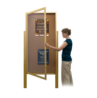 Swing Case 48x48 Extra Large Outdoor Enclosed Bulletin Board w Leg Posts (Single) Door