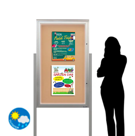 Standing Extreme WeatherPlus XL Outdoor Bulletin Board Cases LED Light ...