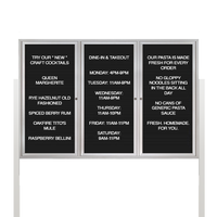 EXTREME WeatherPLUS Multi-Door Outdoor Enclosed Letter Boards with Posts | Shown in Satin Silver finish with 3 Locking Doors