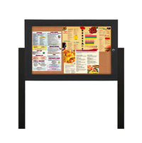 Outdoor Enclosed Menu Display Cases with Posts | LED Illuminated Single Door Cabinet in 10+ Sizes
