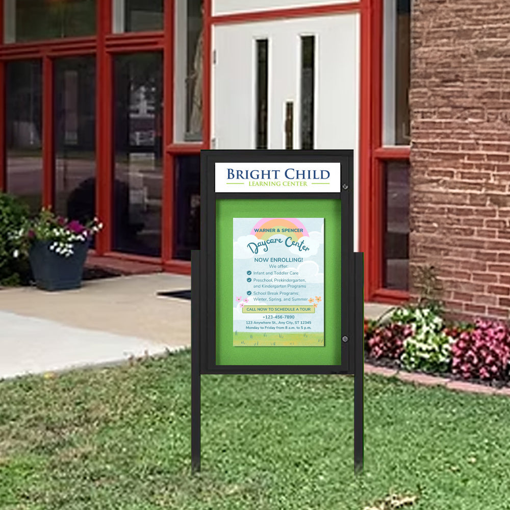 Freestanding Extreme WeatherPlus Outdoor Poster Display Cases + Header ...