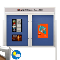 Freestanding EXTREME WeatherPlus™ Radius Edge Enclosed Outdoor Poster Cases with Custom Message Header | Locking 2 and 3 Door Display Cases in 35+ Sizes